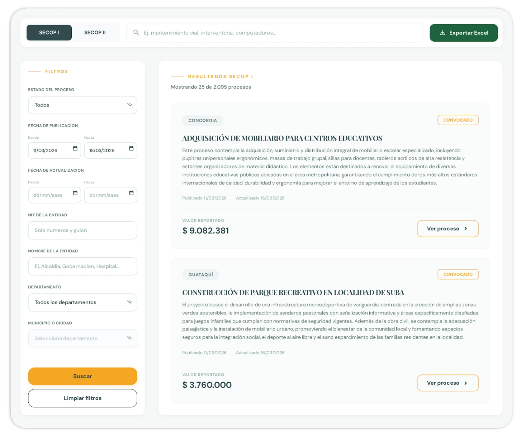 Nuntaria Web App Dashboard Screenshot