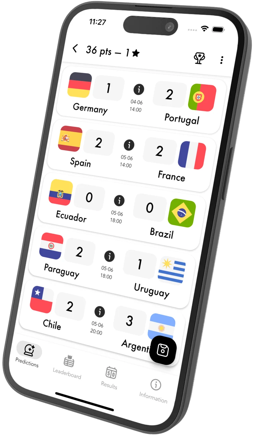 Sifnos Mobile App Screenshot - Football predictions pool interface
